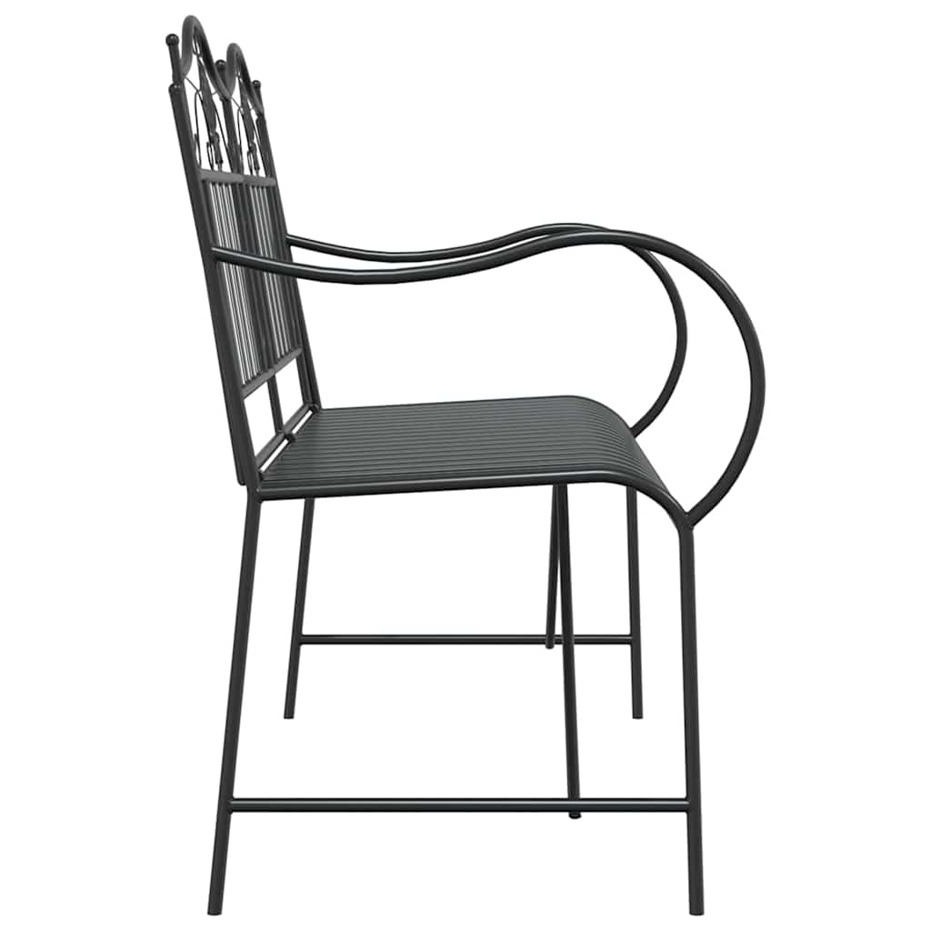 Havebænk Sort 104 x 54 x 93cm Stål
