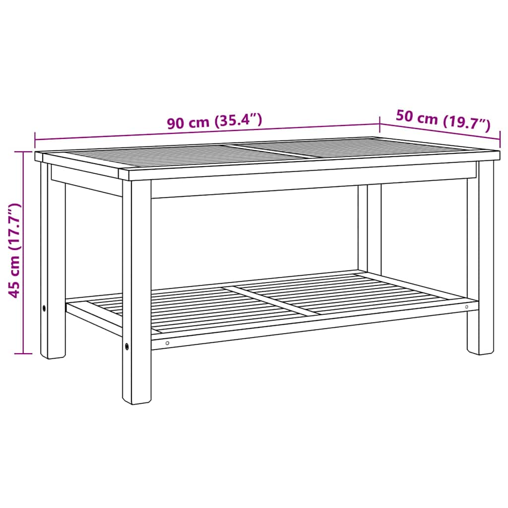 Sofabord Brun 90 x 50 x 45 cm Massivt teaktræ