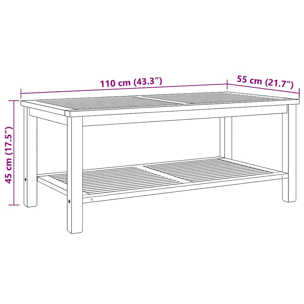 Sofabord Brun 110 x 55 x 45 cm Massivt teaktræ