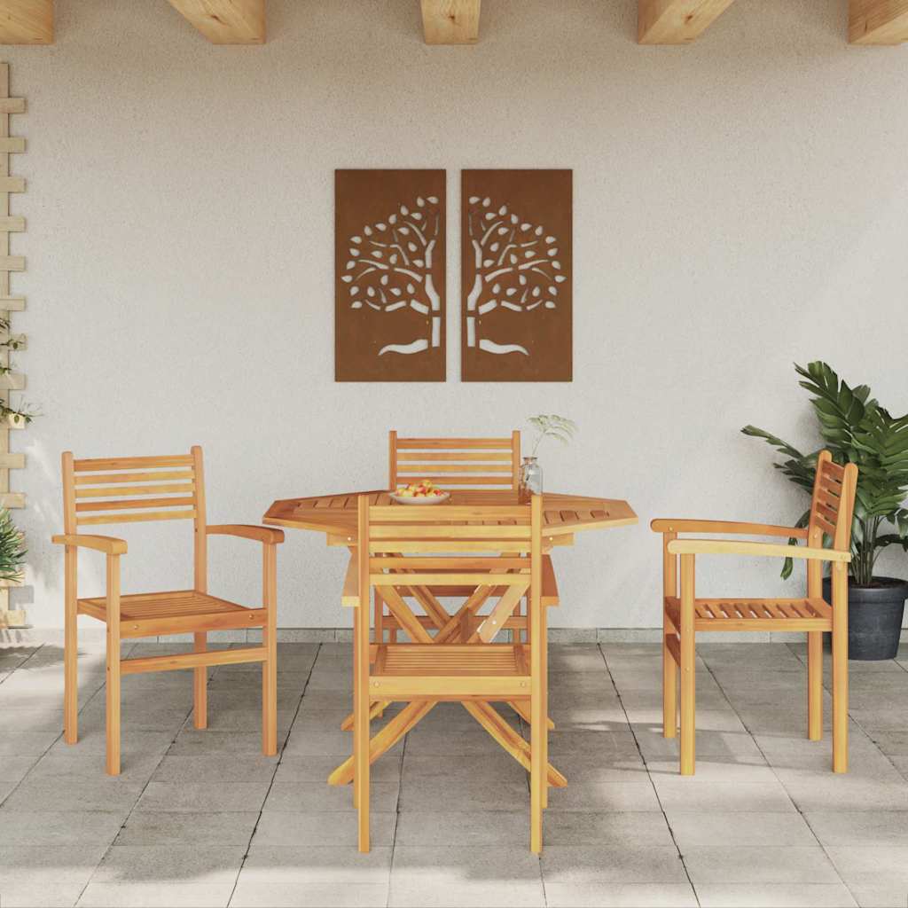 Have stapelstole 4 pcs Brun 55.5 x 55.5 x 90 cm Massivt teaktræ