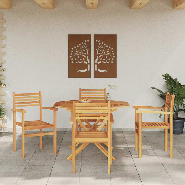 Have stapelstole 4 pcs Brun 55.5 x 55.5 x 90 cm Massivt teaktræ