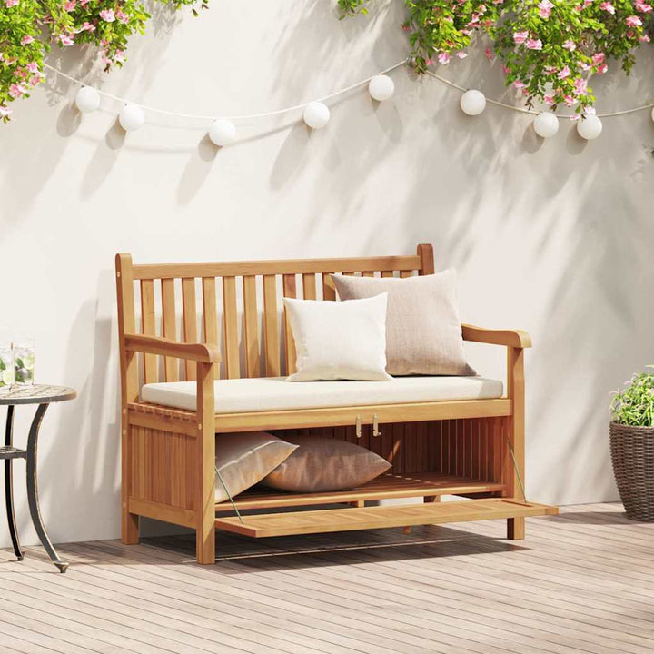 Have opbevaringsbænk Brun 114 x 60 x 90 cm Massivt teaktræ