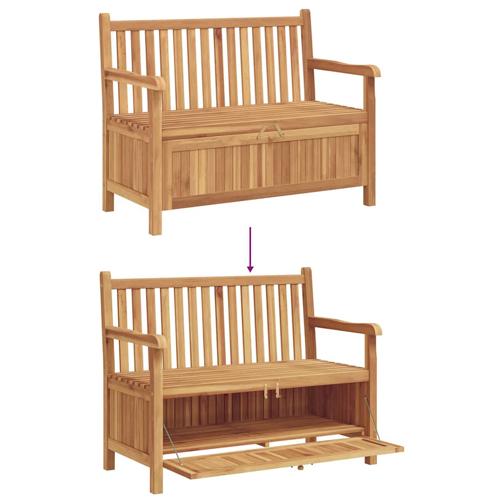 Have opbevaringsbænk Brun 114 x 60 x 90 cm Massivt teaktræ