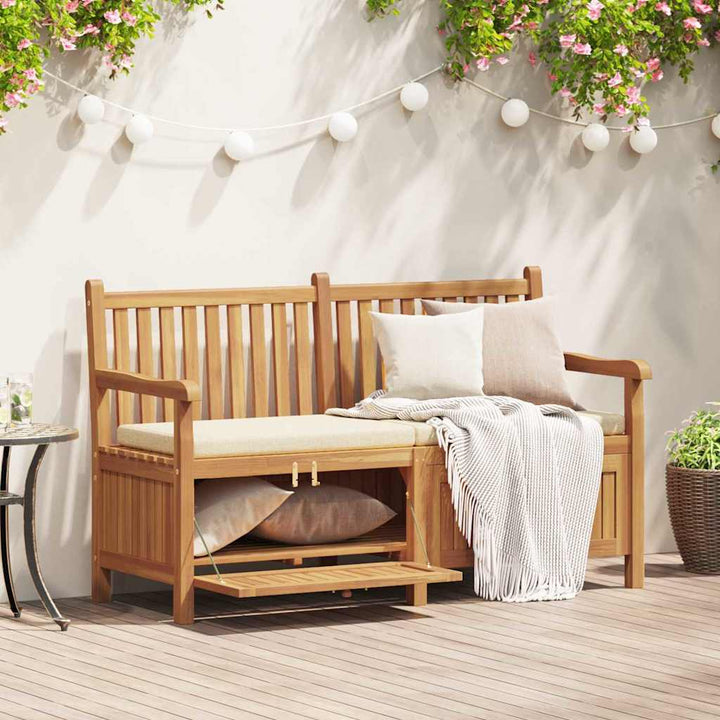 Have opbevaringsbænk Brun 150 x 60 x 90 cm Massivt teaktræ