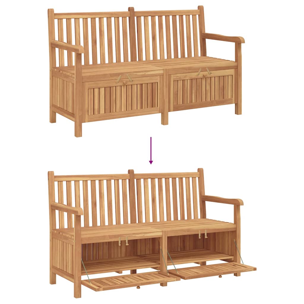 Have opbevaringsbænk Brun 150 x 60 x 90 cm Massivt teaktræ