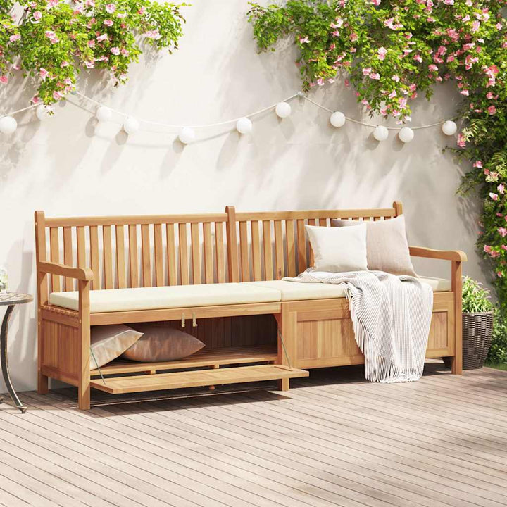 Have opbevaringsbænk Brun 228 x 60 x 90 cm Massivt teaktræ