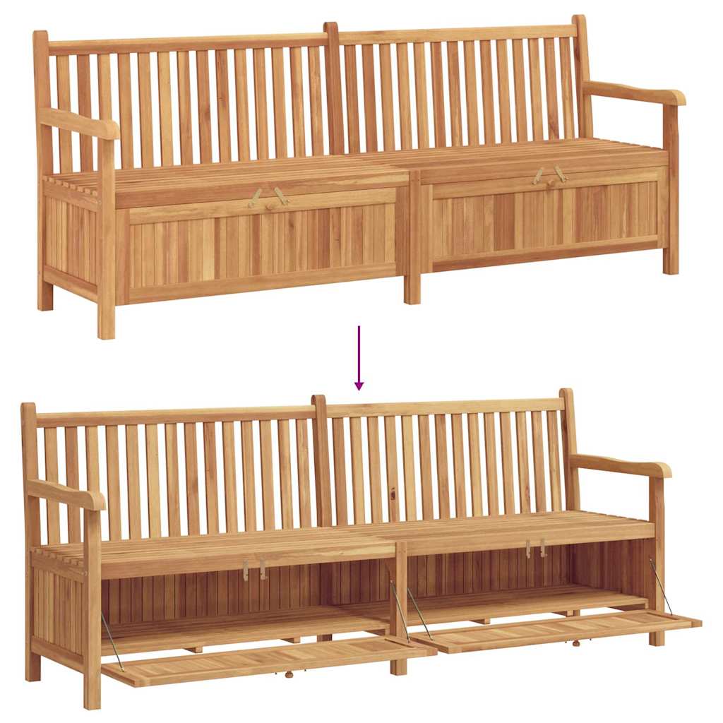 Have opbevaringsbænk Brun 228 x 60 x 90 cm Massivt teaktræ