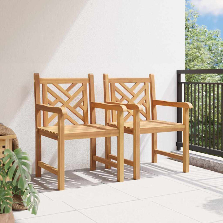 Havestole 2 pcs Brun 58 x 60 x 90 cm Massivt teaktræ