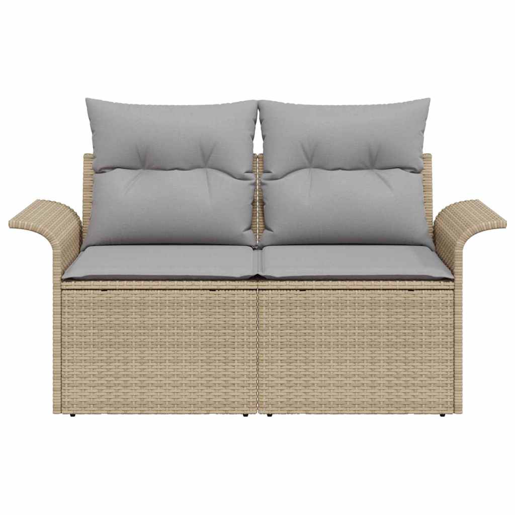 Havemøbelsofa med pude Beige 141 x 62 x 69cm polyrattan