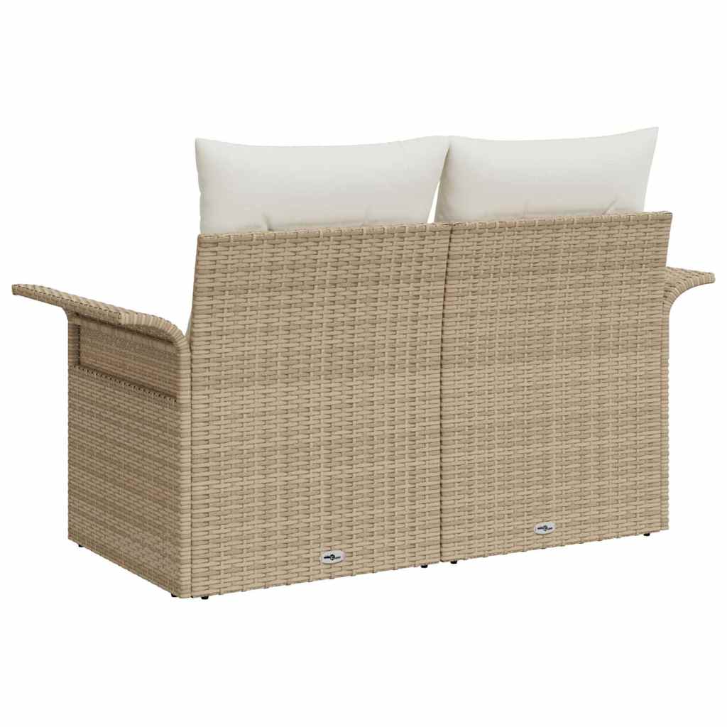 Havemøbelsofa med pude Beige 141 x 62 x 69cm polyrattan