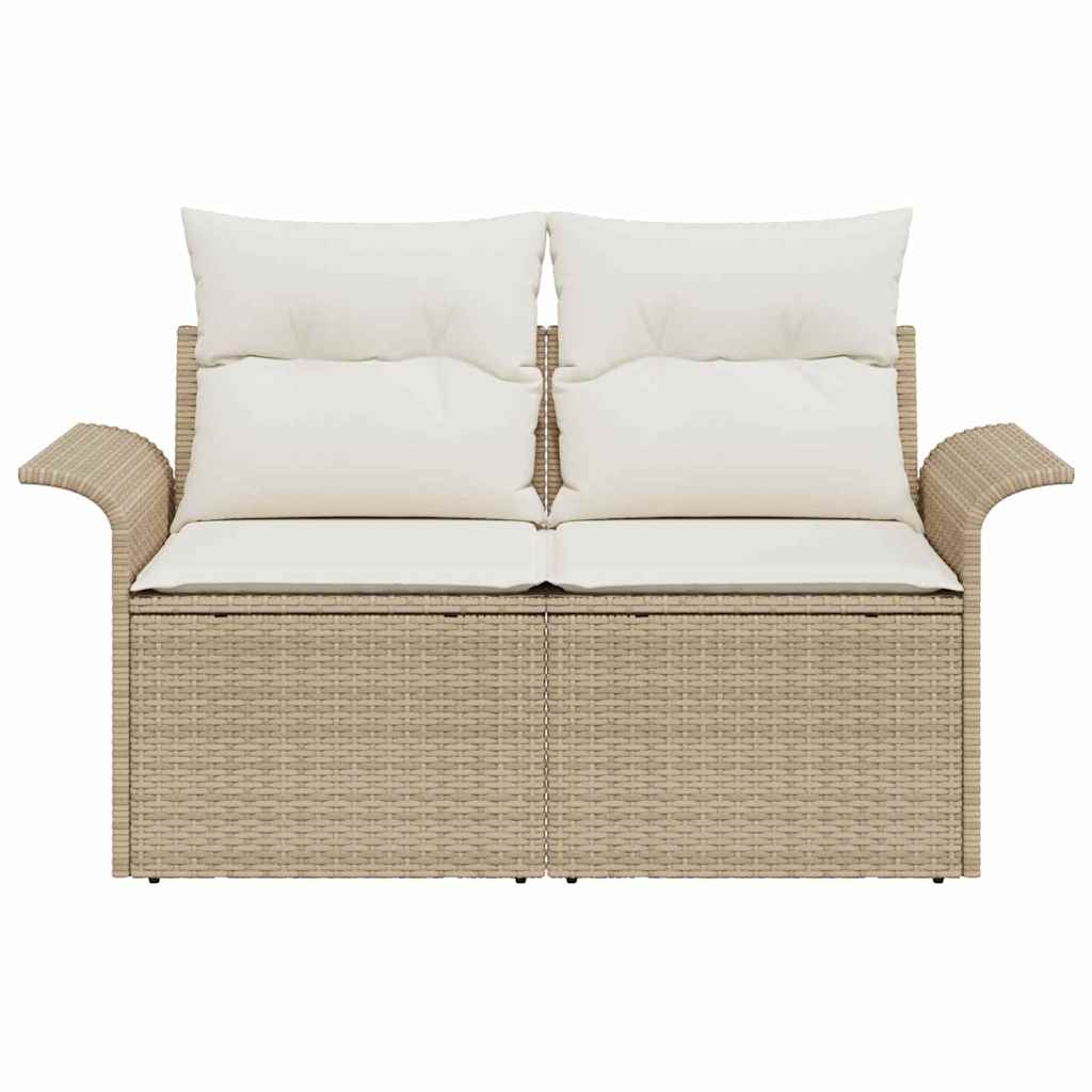 Havemøbelsofa med pude Beige 141 x 62 x 69cm polyrattan