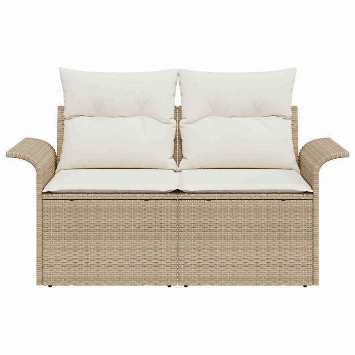 Havemøbelsofa med pude Beige 141 x 62 x 69cm polyrattan