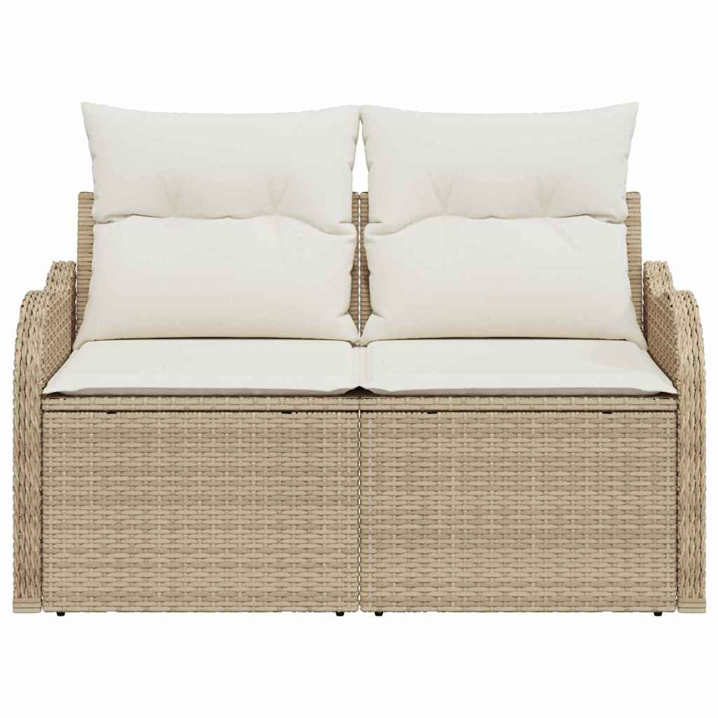 Havemøbelsofa med pude Beige 121 x 62 x 69cm polyrattan