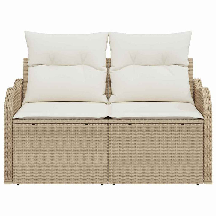 Havemøbelsofa med pude Beige 121 x 62 x 69cm polyrattan
