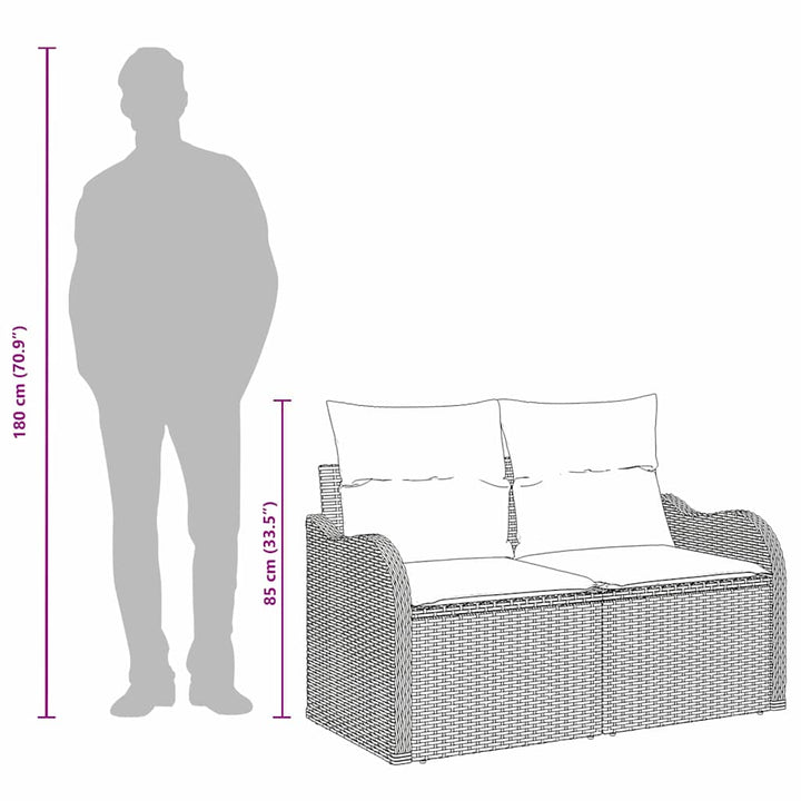 Havemøbelsofa med pude Beige 121 x 62 x 69cm polyrattan