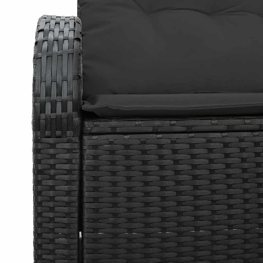 Havemøbelsofa med pude Sort 124 x 62 x 69cm polyrattan