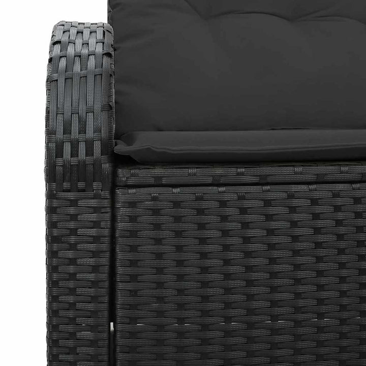 Havemøbelsofa med pude Sort 124 x 62 x 69cm polyrattan