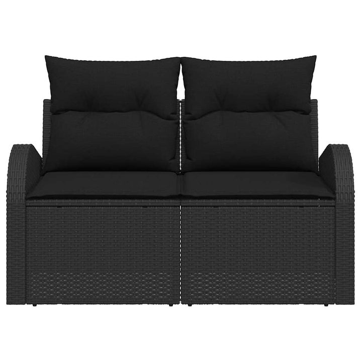 Havemøbelsofa med pude Sort 124 x 62 x 69cm polyrattan