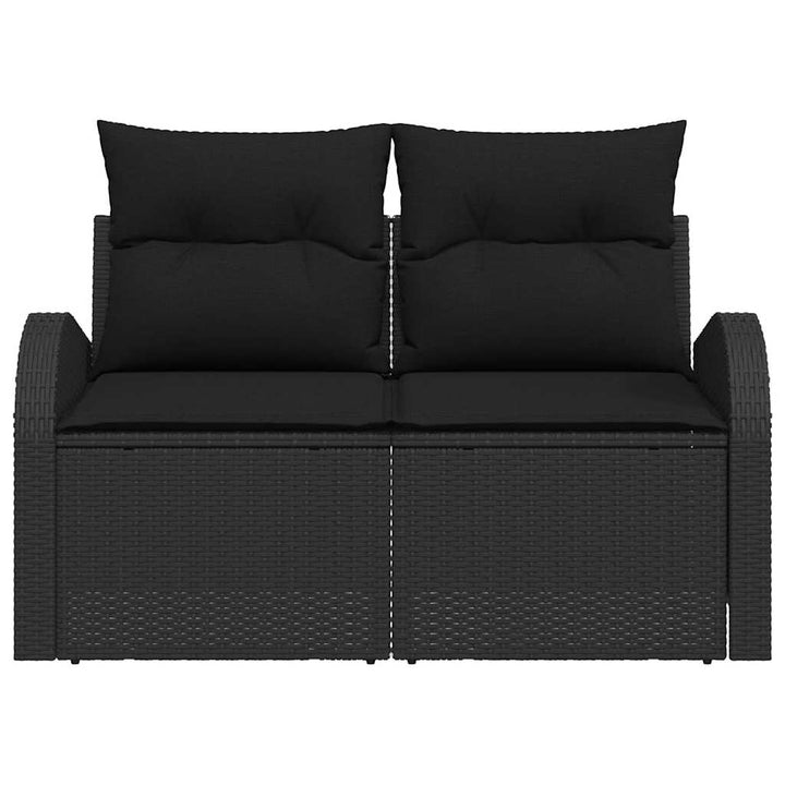 Havemøbelsofa med pude Sort 124 x 62 x 69cm polyrattan