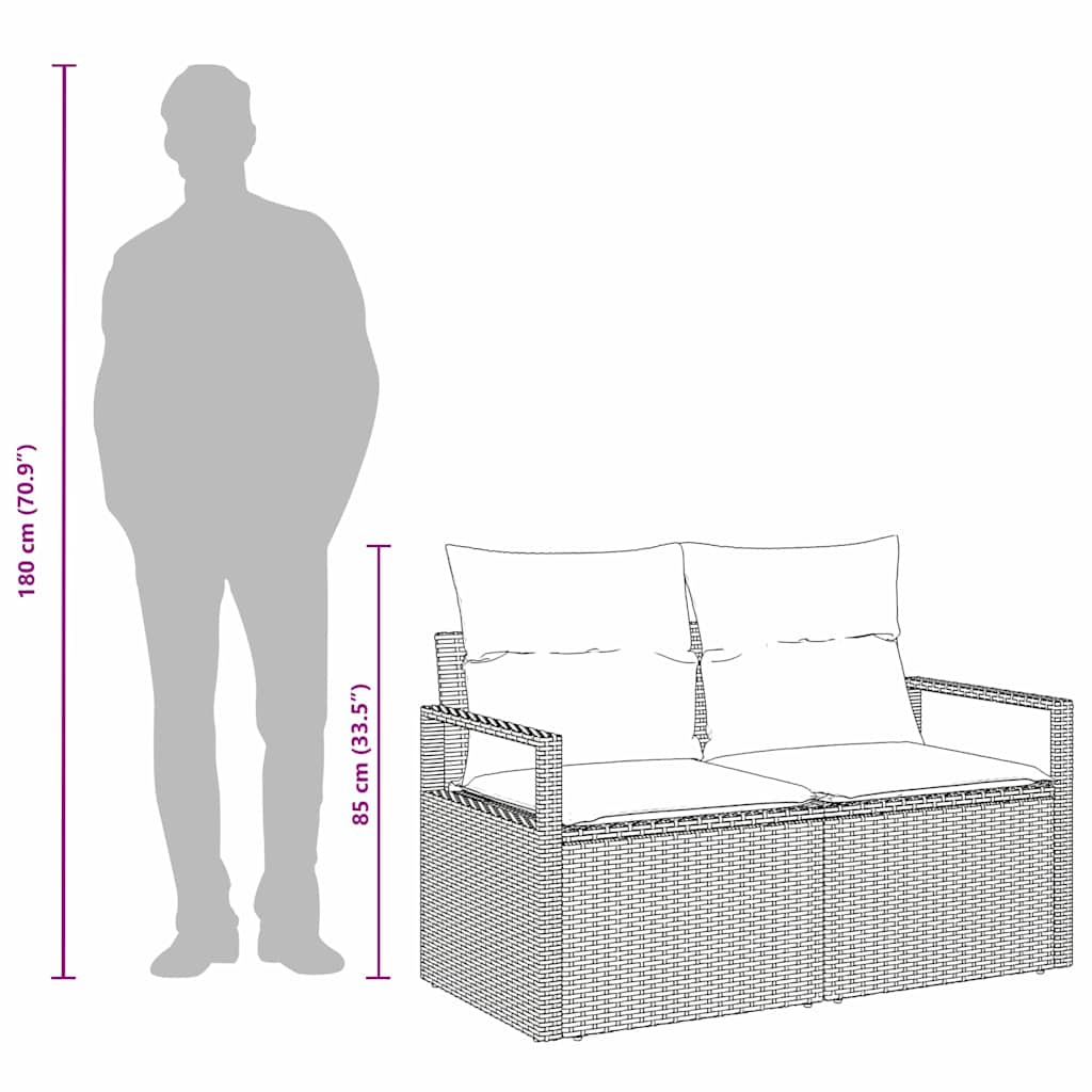 Havemøbelsofa med pude Beige 120 x 62 x 69cm polyrattan