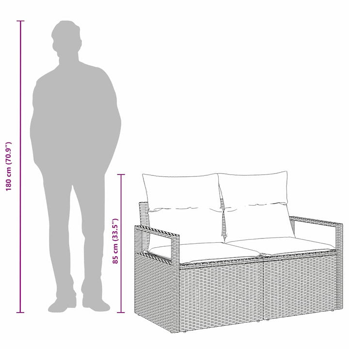 Havemøbelsofa med pude Beige 120 x 62 x 69cm polyrattan
