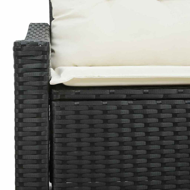 Havemøbelsofa med pude Sort 123 x 62 x 69cm polyrattan
