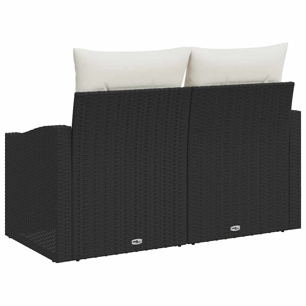 Havemøbelsofa med pude Sort 123 x 62 x 69cm polyrattan