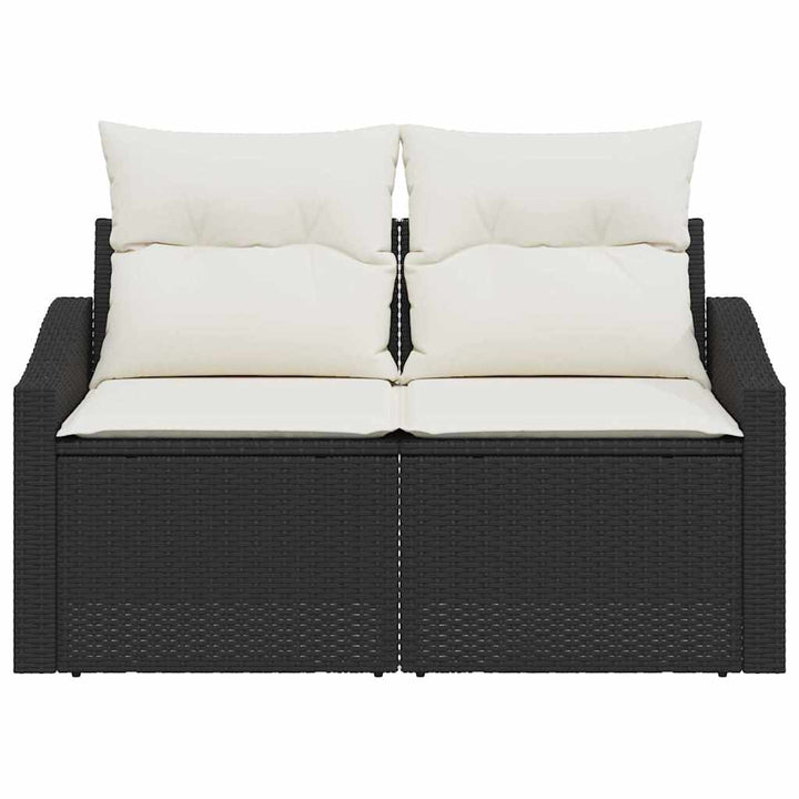 Havemøbelsofa med pude Sort 123 x 62 x 69cm polyrattan