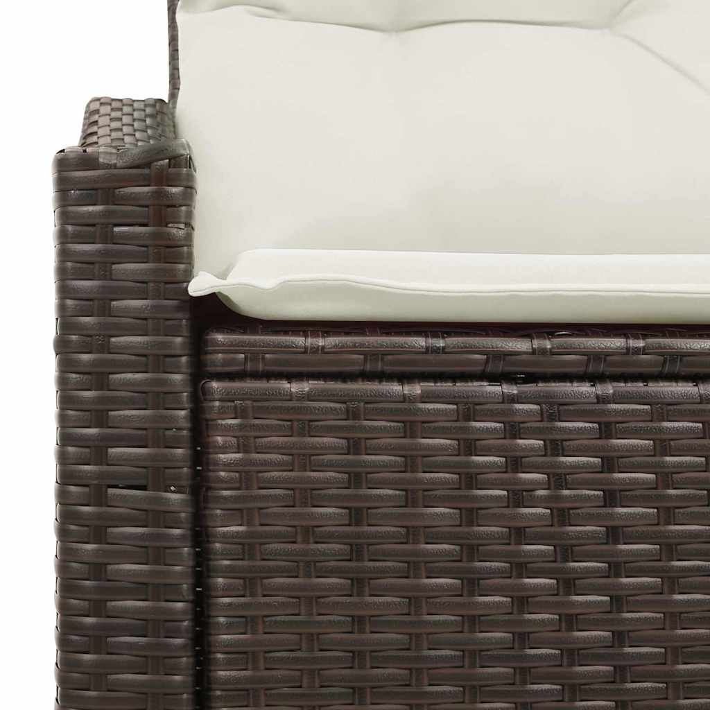 Havemøbelsofa med pude Brun 123 x 62 x 69cm polyrattan