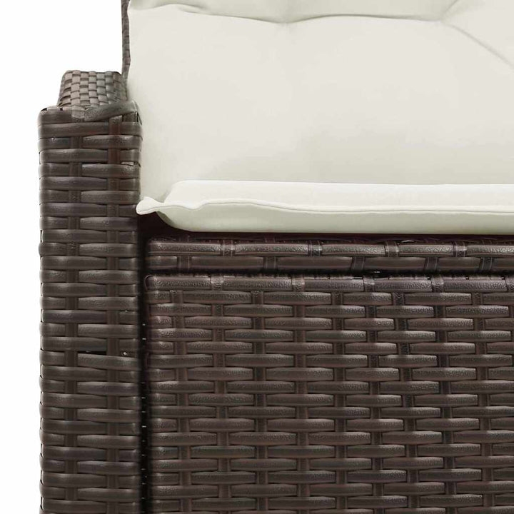 Havemøbelsofa med pude Brun 123 x 62 x 69cm polyrattan