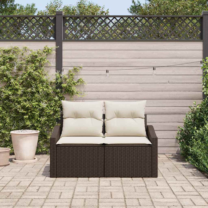 Havemøbelsofa med pude Brun 123 x 62 x 69cm polyrattan