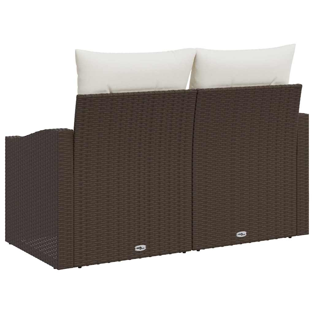 Havemøbelsofa med pude Brun 123 x 62 x 69cm polyrattan