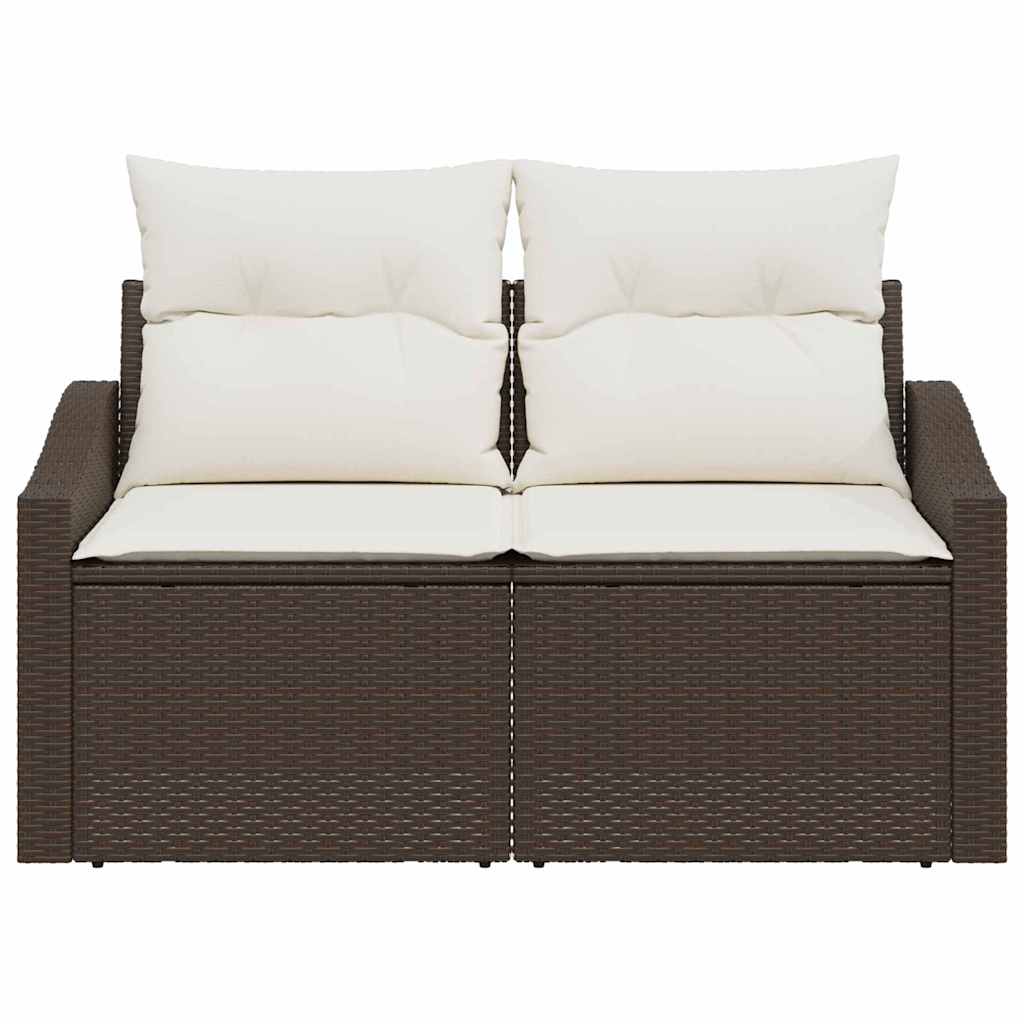 Havemøbelsofa med pude Brun 123 x 62 x 69cm polyrattan