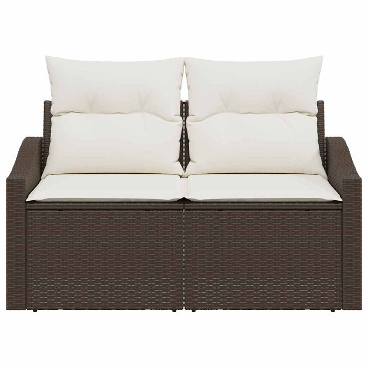 Havemøbelsofa med pude Brun 123 x 62 x 69cm polyrattan