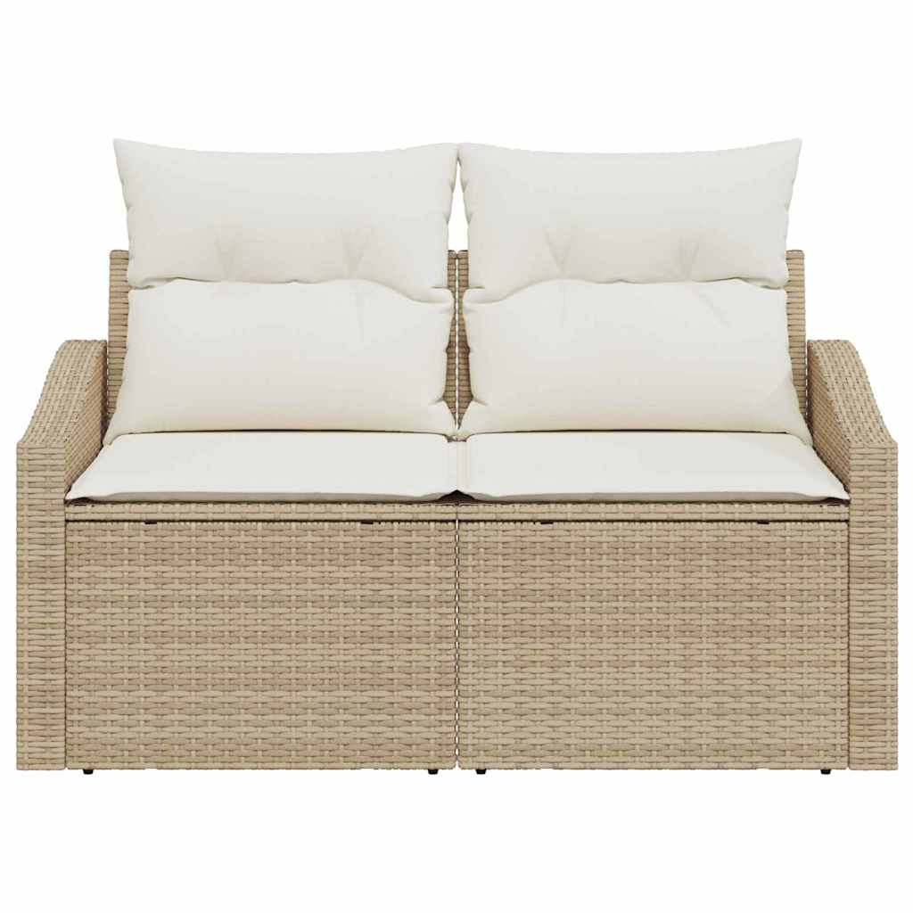 Havemøbelsofa med pude Beige 123 x 62 x 69cm polyrattan