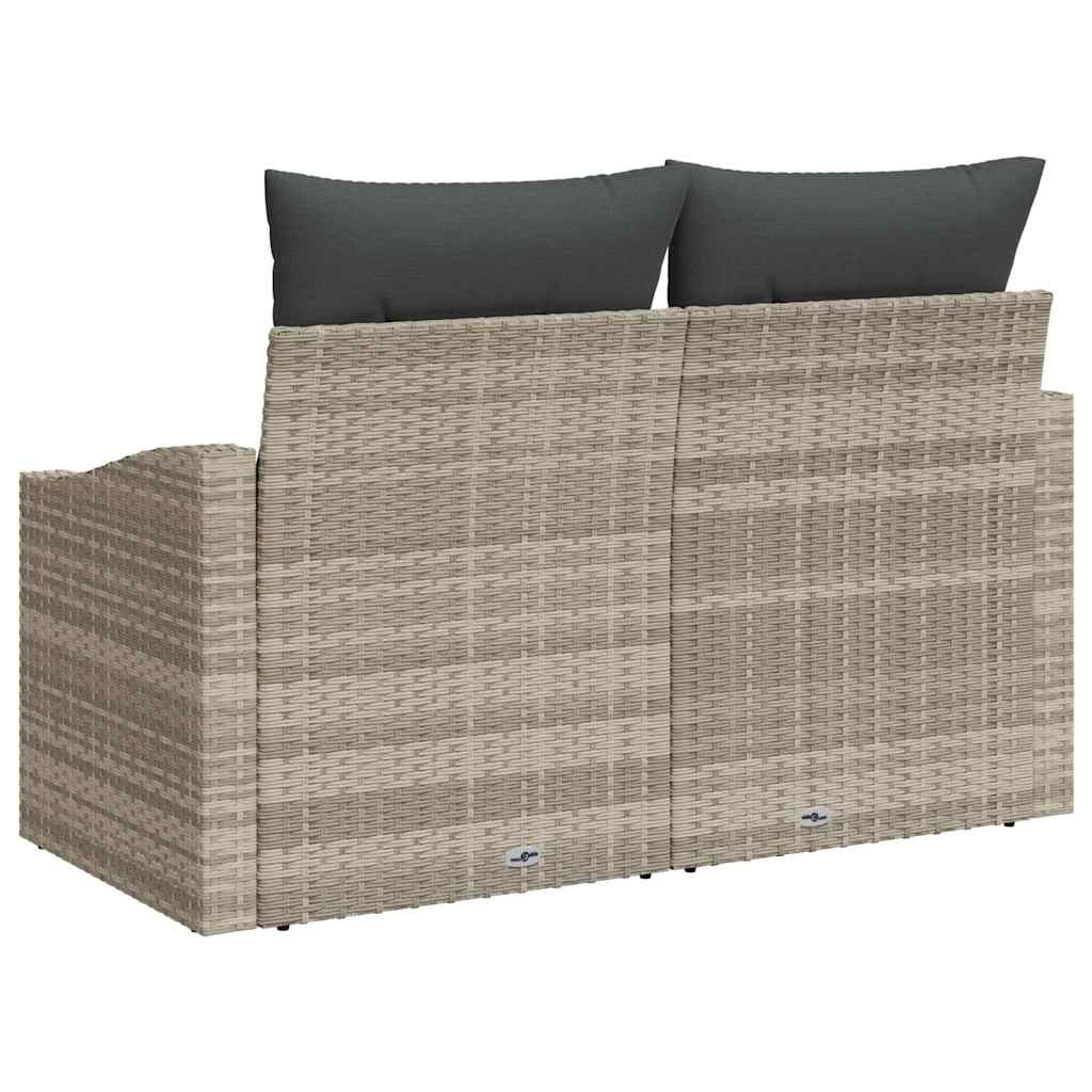 Havemøbelsofa med pude Grå 123 x 62 x 69cm polyrattan