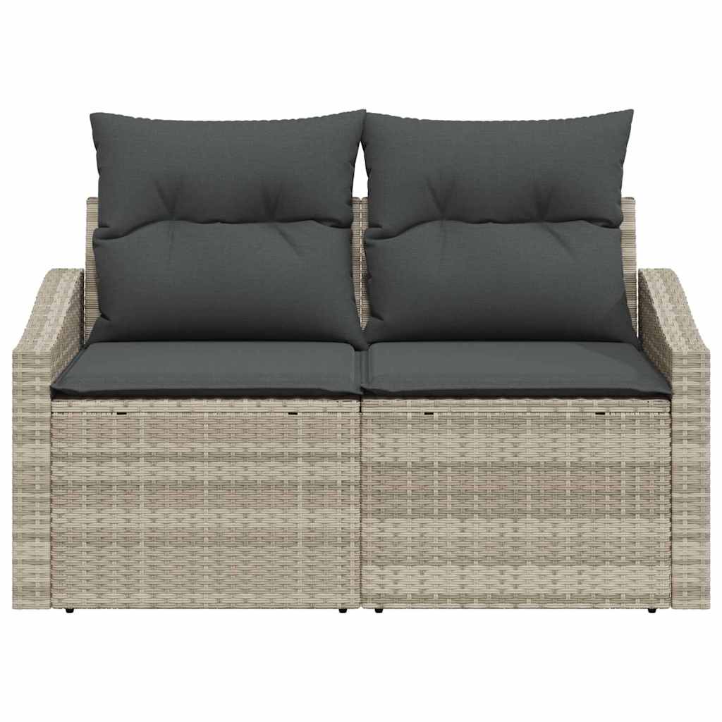 Havemøbelsofa med pude Grå 123 x 62 x 69cm polyrattan