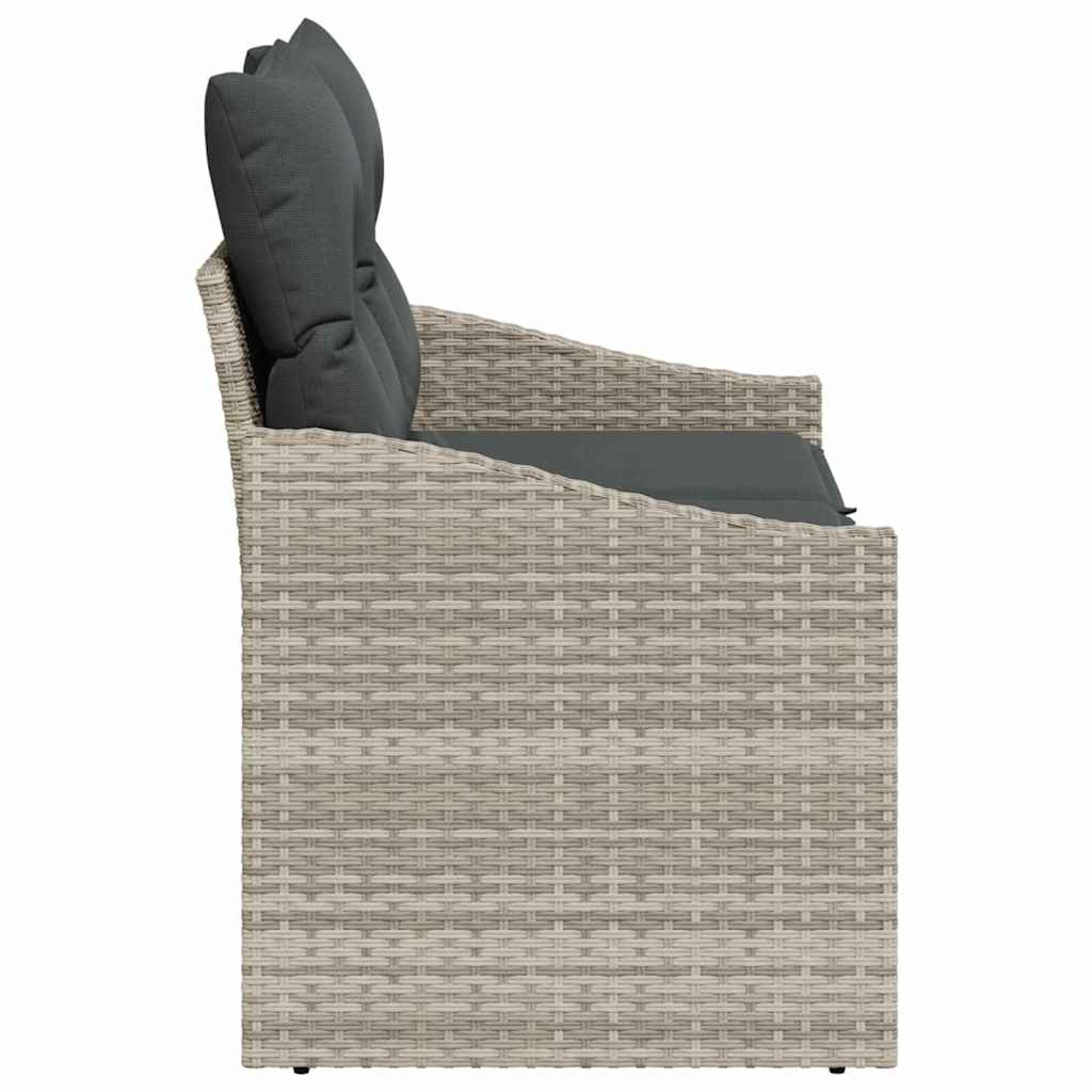 Havemøbelsofa med pude Grå 123 x 62 x 69cm polyrattan