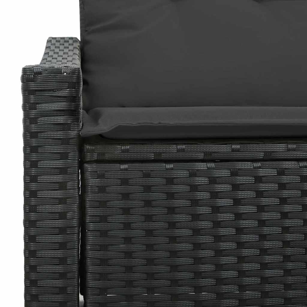 Havemøbelsofa med pude Sort 123 x 62 x 69cm polyrattan