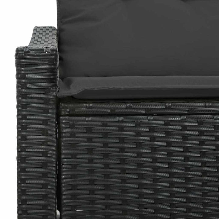 Havemøbelsofa med pude Sort 123 x 62 x 69cm polyrattan