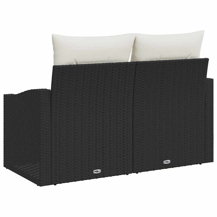 Havemøbelsofa med pude Sort 123 x 62 x 69cm polyrattan