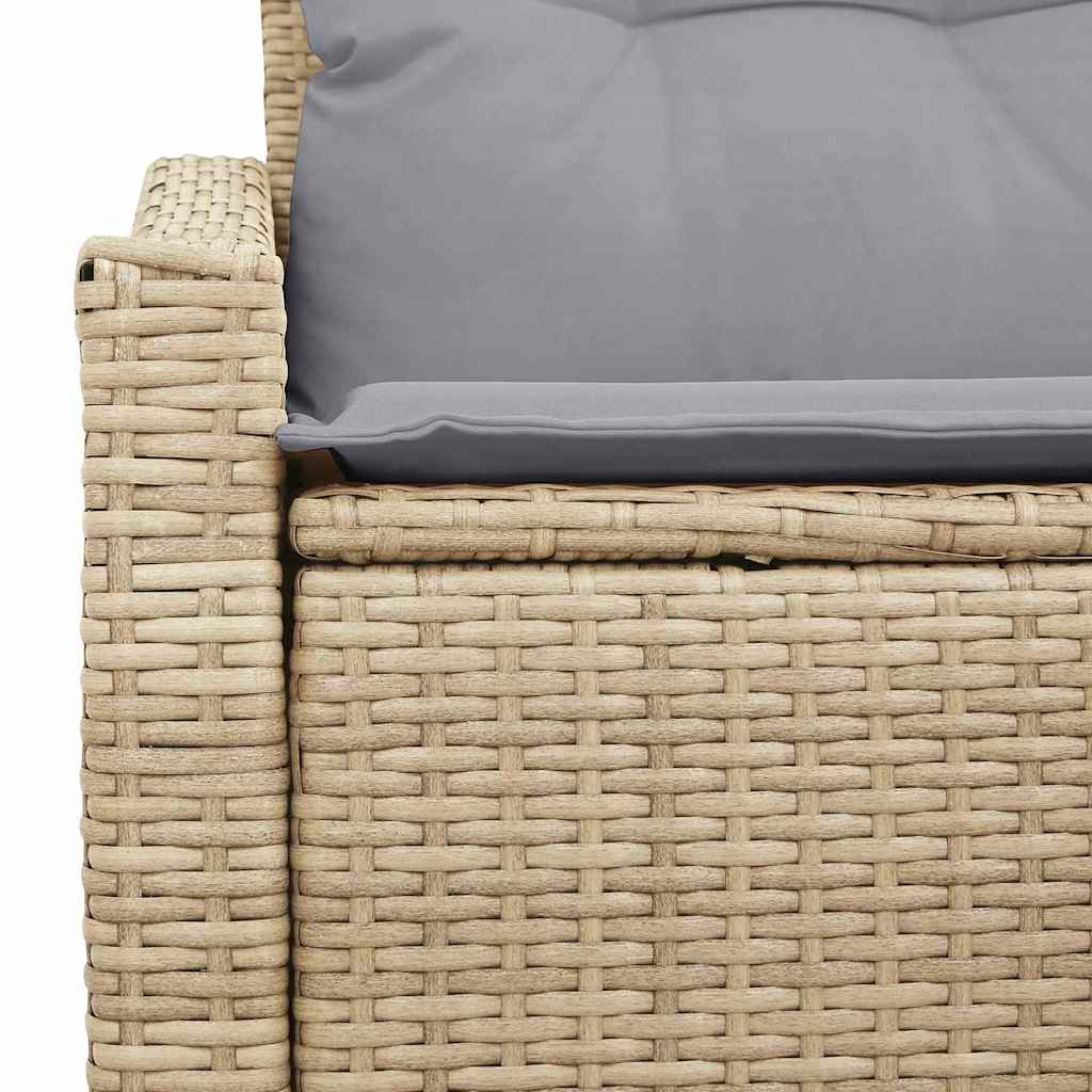Havemøbelsofa med pude Beige 123 x 62 x 69cm polyrattan