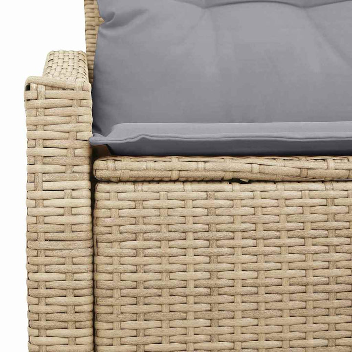Havemøbelsofa med pude Beige 123 x 62 x 69cm polyrattan