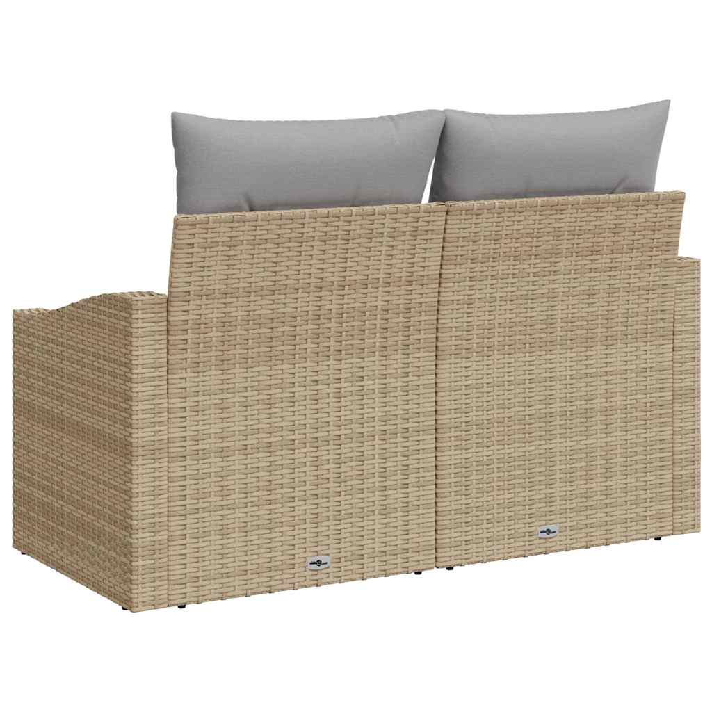 Havemøbelsofa med pude Beige 123 x 62 x 69cm polyrattan