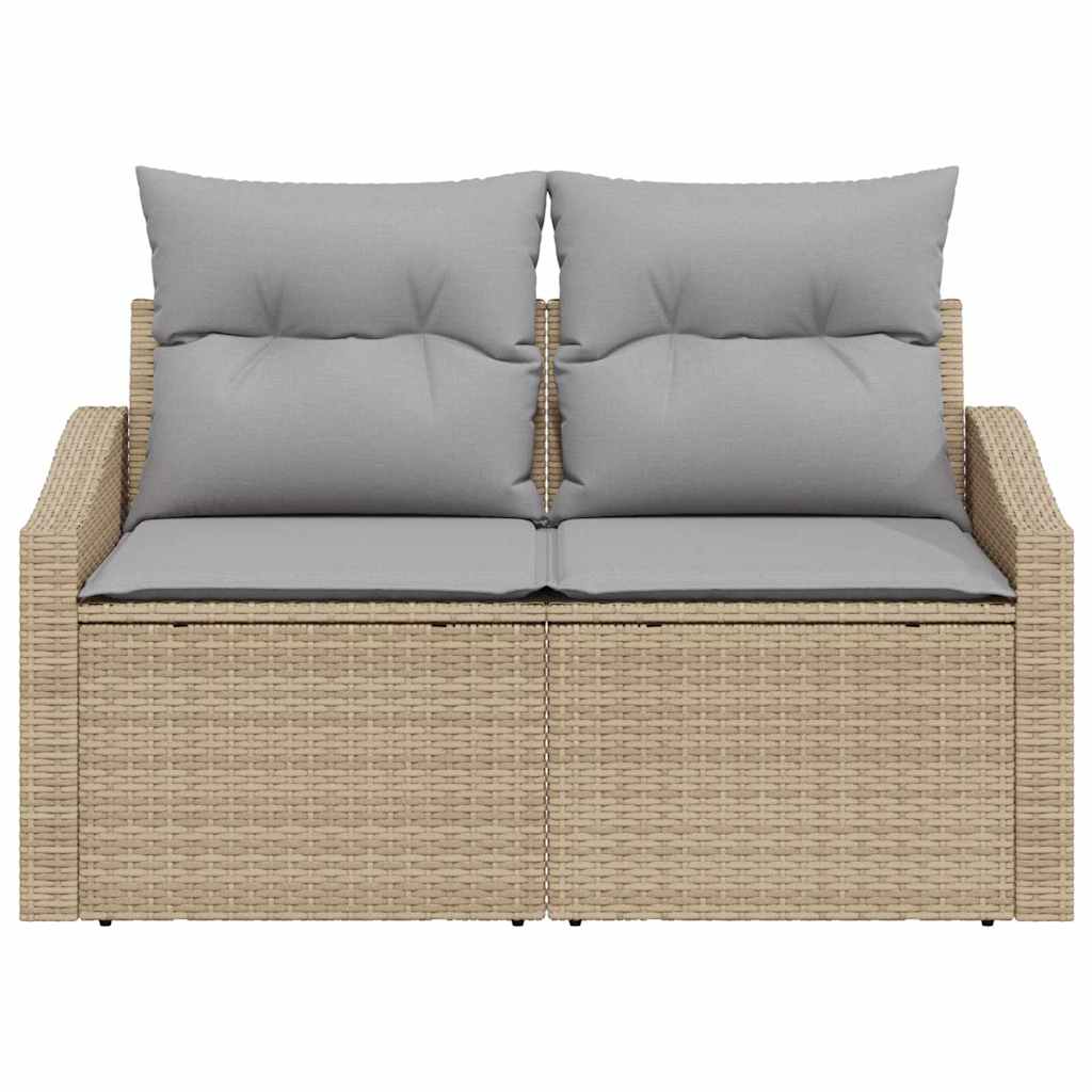 Havemøbelsofa med pude Beige 123 x 62 x 69cm polyrattan