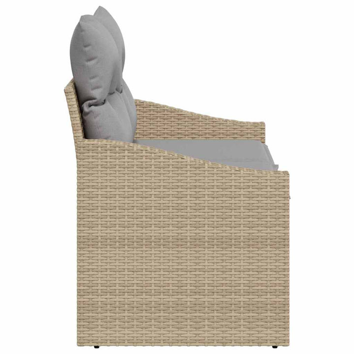 Havemøbelsofa med pude Beige 123 x 62 x 69cm polyrattan