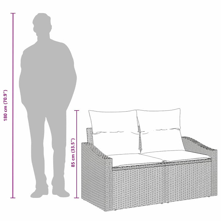 Havemøbelsofa med pude Beige 123 x 62 x 69cm polyrattan