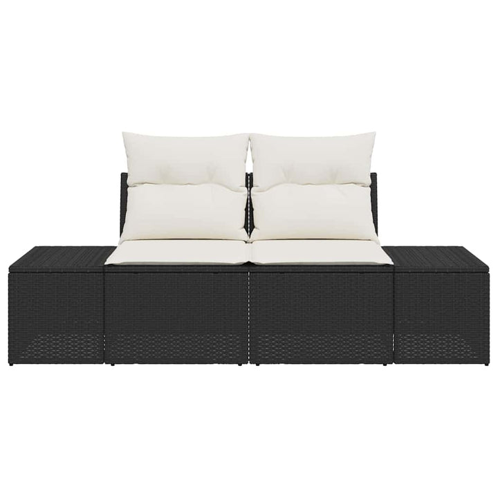 Havemøbelsofa med pude Sort 123 x 62 x 69cm polyrattan