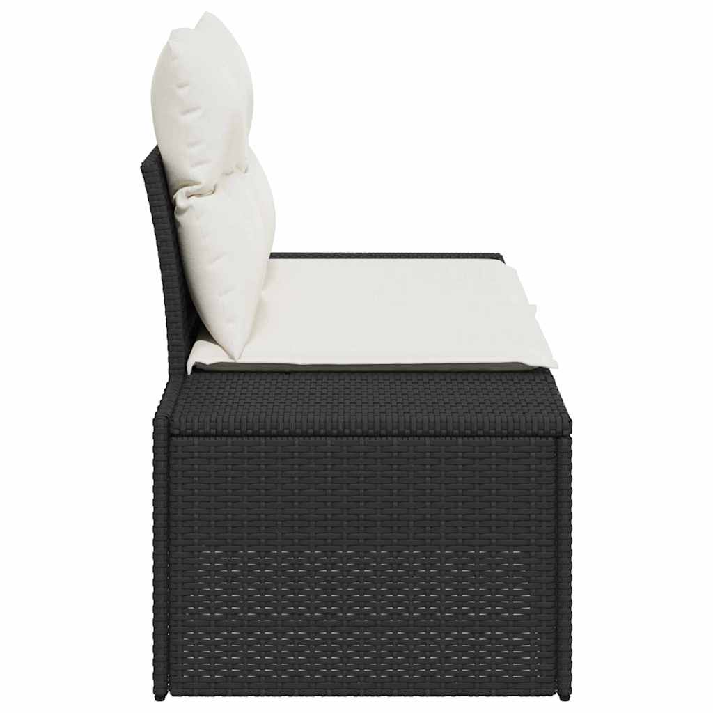 Havemøbelsofa med pude Sort 123 x 62 x 69cm polyrattan
