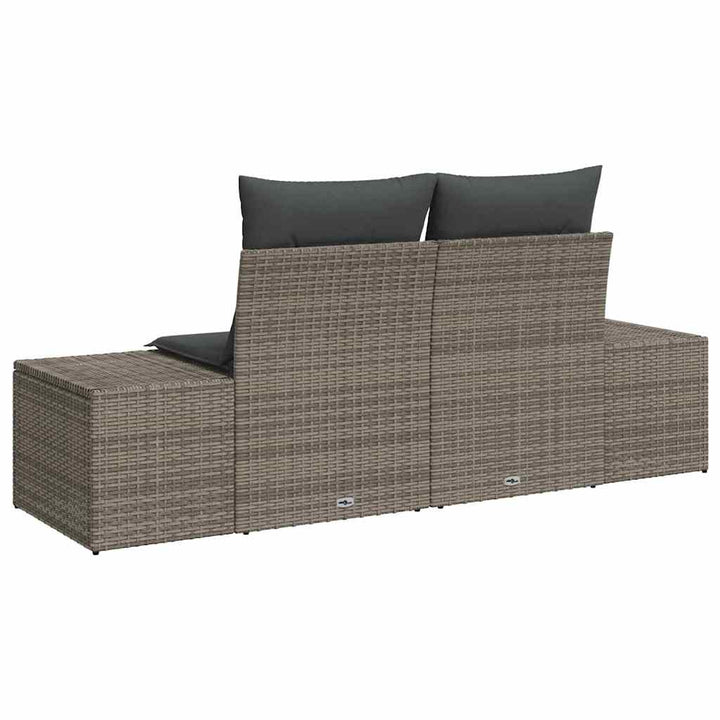 Havemøbelsofa med pude Grå 123 x 62 x 69cm polyrattan